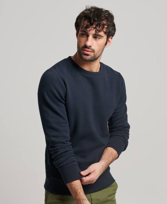 Superdry hanorac pentru echipaj cu logo vintage brodat îmbrăcăminte marina bărbați JX0Z611