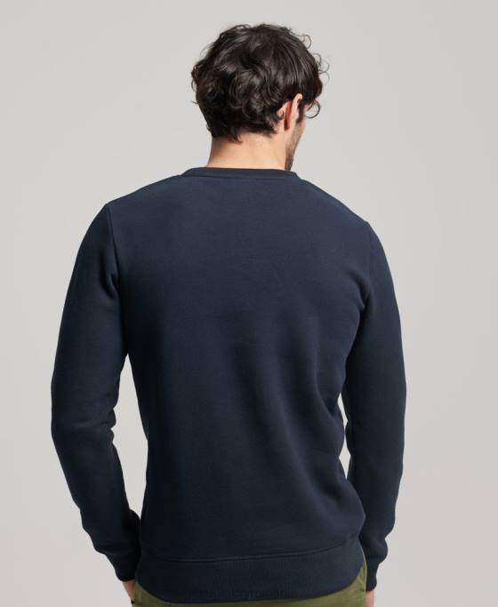 Superdry hanorac pentru echipaj cu logo vintage brodat îmbrăcăminte marina bărbați JX0Z611