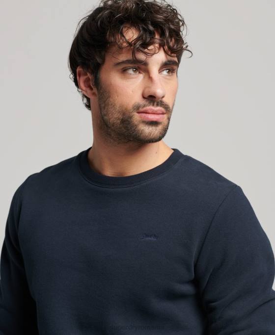 Superdry hanorac pentru echipaj cu logo vintage brodat îmbrăcăminte marina bărbați JX0Z611