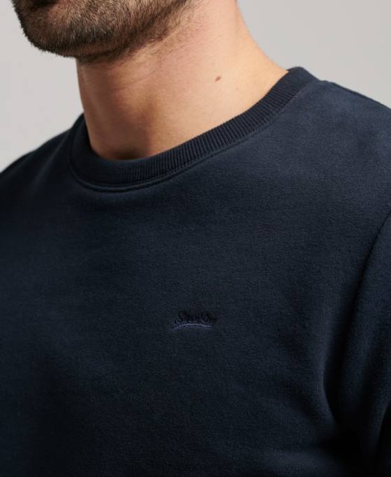 Superdry hanorac pentru echipaj cu logo vintage brodat îmbrăcăminte marina bărbați JX0Z611