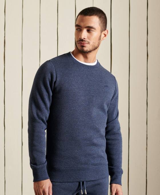 Superdry hanorac pentru echipaj cu logo vintage brodat îmbrăcăminte marina bărbați JX0Z715