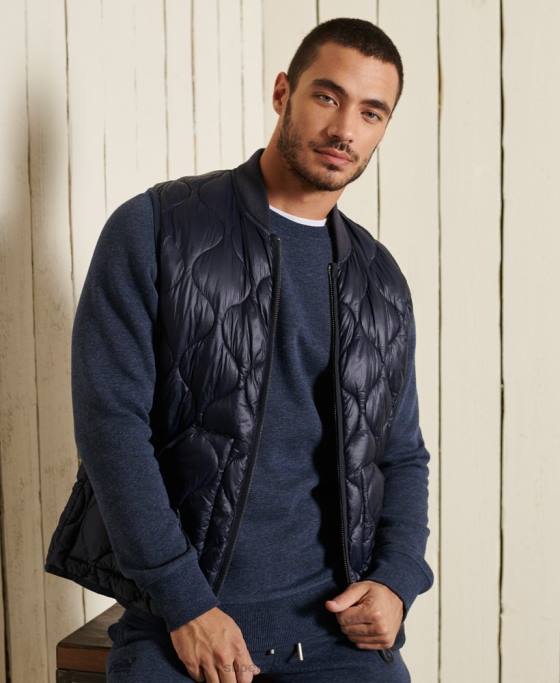 Superdry hanorac pentru echipaj cu logo vintage brodat îmbrăcăminte marina bărbați JX0Z715