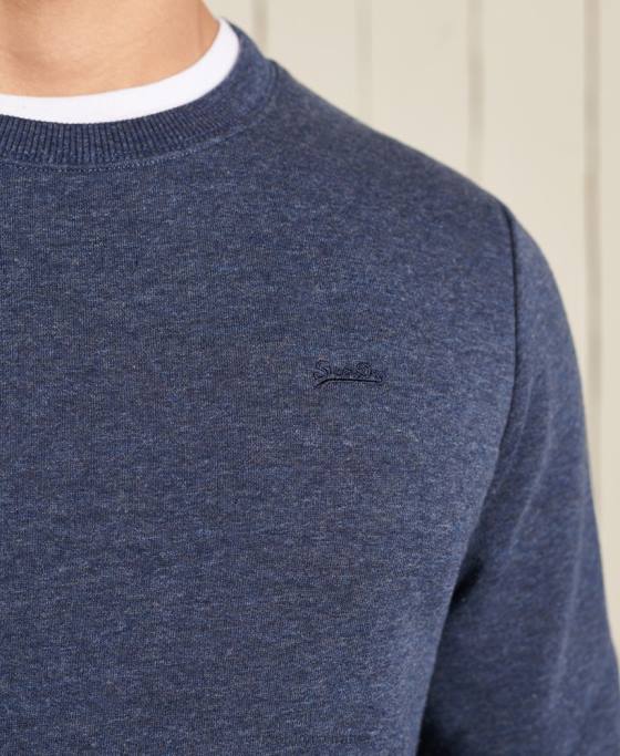 Superdry hanorac pentru echipaj cu logo vintage brodat îmbrăcăminte marina bărbați JX0Z715