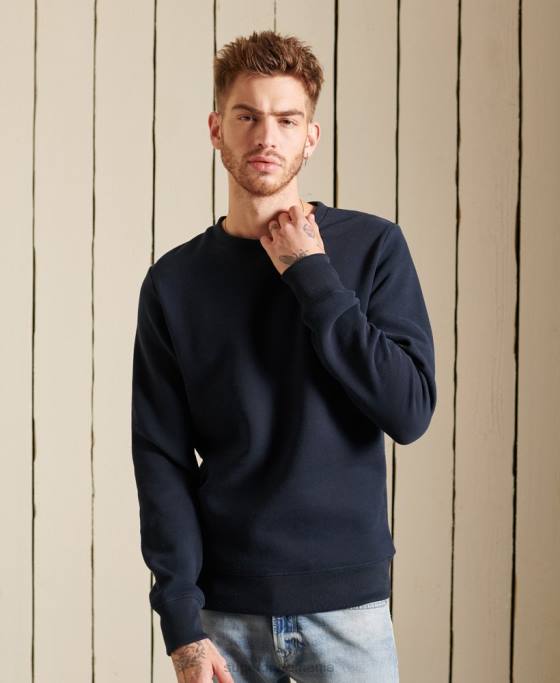 Superdry hanorac pentru echipaj cu logo vintage brodat îmbrăcăminte marina bărbați JX0Z749