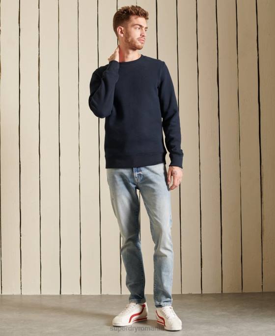 Superdry hanorac pentru echipaj cu logo vintage brodat îmbrăcăminte marina bărbați JX0Z749