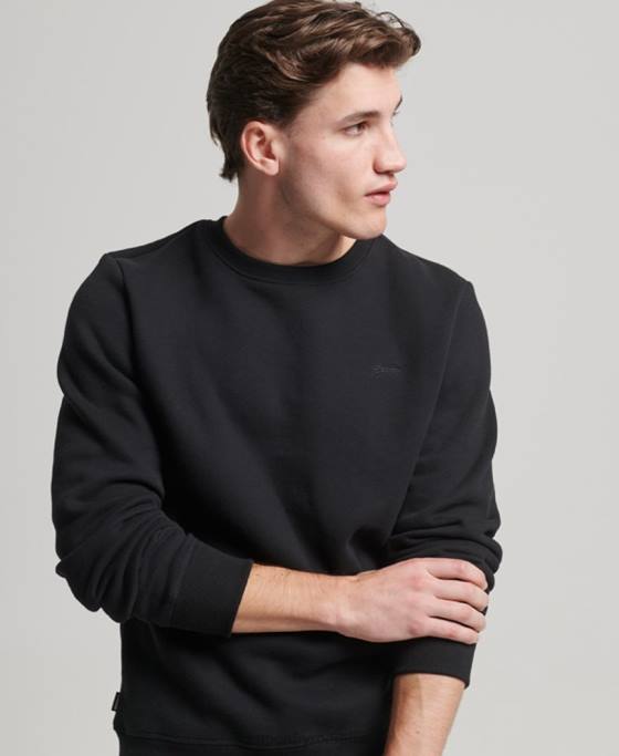 Superdry hanorac pentru echipaj cu logo vintage brodat îmbrăcăminte negru bărbați JX0Z642