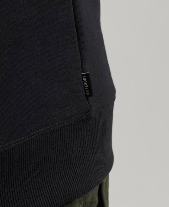 Superdry hanorac pentru echipaj cu logo vintage brodat îmbrăcăminte negru bărbați JX0Z642