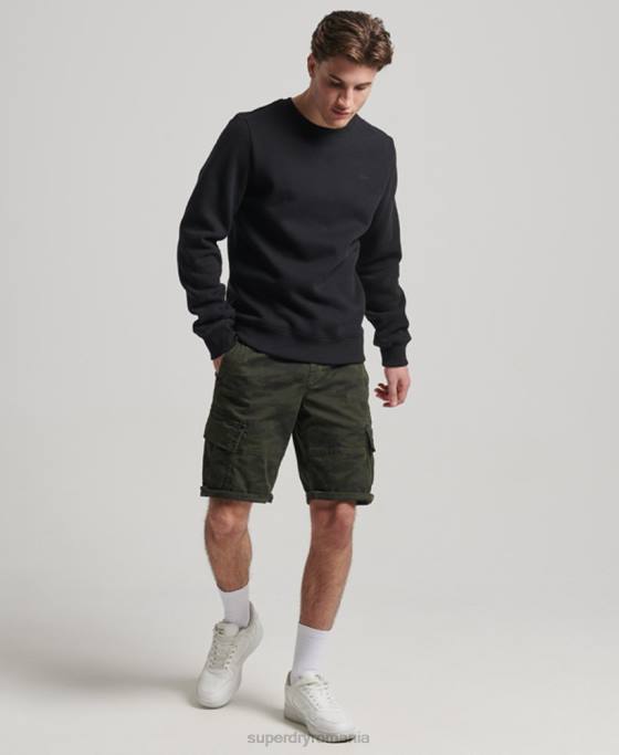 Superdry hanorac pentru echipaj cu logo vintage brodat îmbrăcăminte negru bărbați JX0Z642