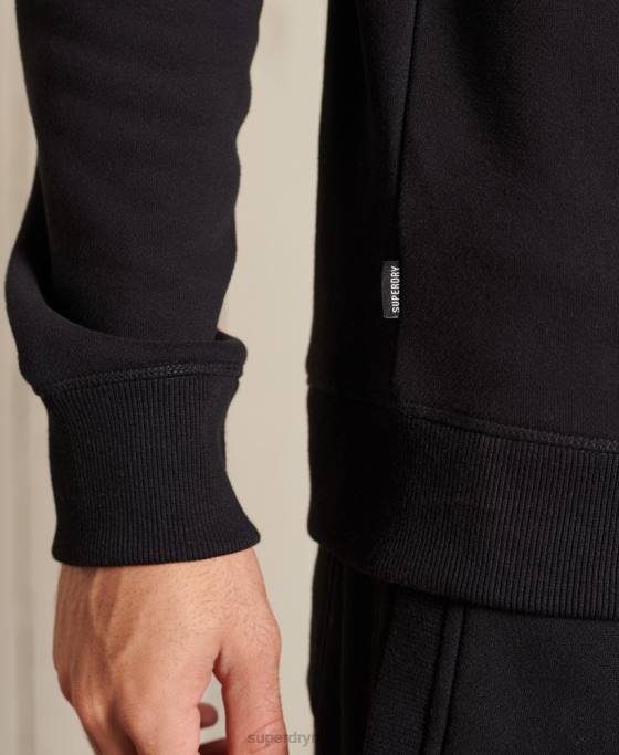 Superdry hanorac pentru echipaj cu logo vintage brodat îmbrăcăminte negru bărbați JX0Z776