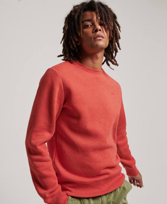 Superdry hanorac pentru echipaj cu logo vintage brodat îmbrăcăminte portocale bărbați JX0Z556