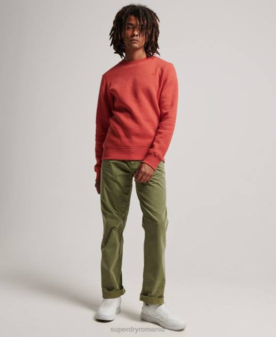 Superdry hanorac pentru echipaj cu logo vintage brodat îmbrăcăminte portocale bărbați JX0Z556