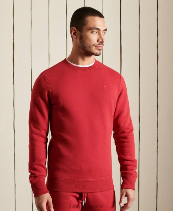 Superdry hanorac pentru echipaj cu logo vintage brodat îmbrăcăminte roșu bărbați JX0Z5210