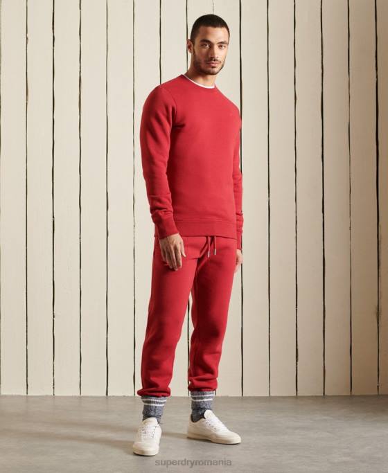 Superdry hanorac pentru echipaj cu logo vintage brodat îmbrăcăminte roșu bărbați JX0Z5210