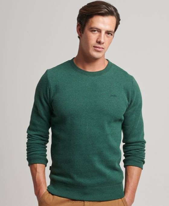 Superdry hanorac pentru echipaj cu logo vintage brodat îmbrăcăminte verde bărbați JX0Z475