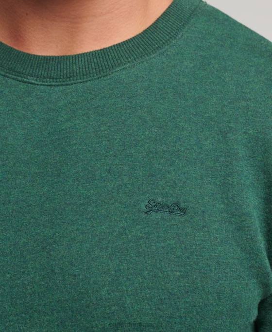 Superdry hanorac pentru echipaj cu logo vintage brodat îmbrăcăminte verde bărbați JX0Z475