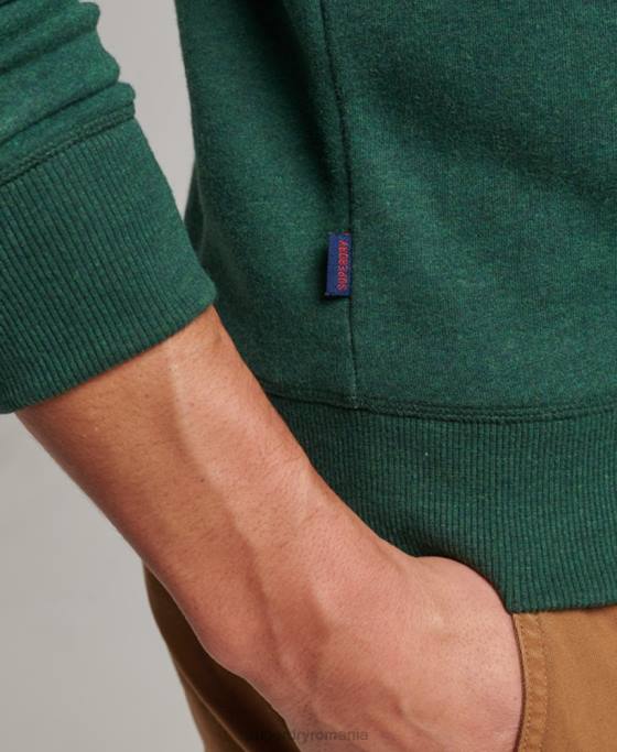 Superdry hanorac pentru echipaj cu logo vintage brodat îmbrăcăminte verde bărbați JX0Z475