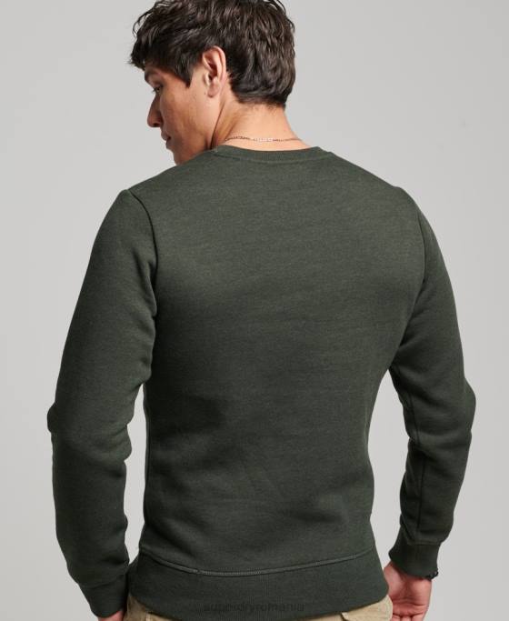Superdry hanorac pentru echipaj cu logo vintage brodat îmbrăcăminte verde bărbați JX0Z491