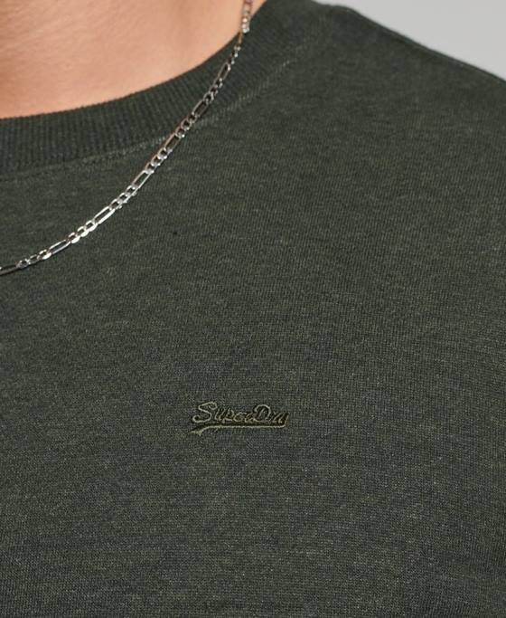 Superdry hanorac pentru echipaj cu logo vintage brodat îmbrăcăminte verde bărbați JX0Z491