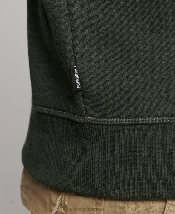 Superdry hanorac pentru echipaj cu logo vintage brodat îmbrăcăminte verde bărbați JX0Z491