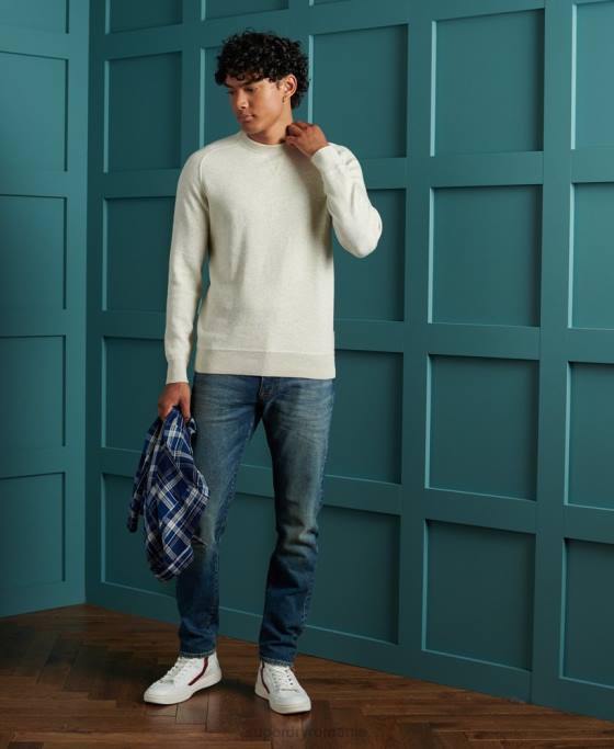 Superdry hanorac pentru echipaj din bumbac esential îmbrăcăminte gri bărbați JX0Z5344