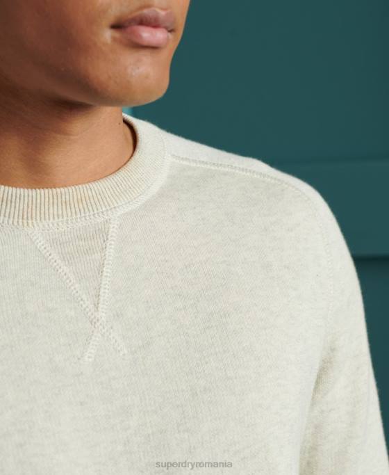 Superdry hanorac pentru echipaj din bumbac esential îmbrăcăminte gri bărbați JX0Z5344