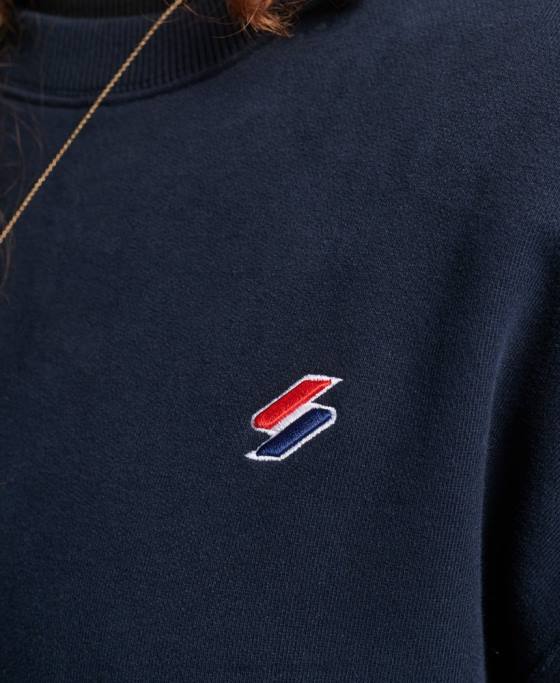 Superdry hanorac pentru echipaj esential din bumbac organic îmbrăcăminte marina femei JX0Z5809