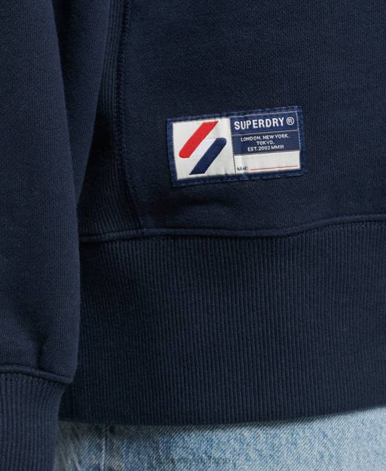 Superdry hanorac pentru echipaj esential din bumbac organic îmbrăcăminte marina femei JX0Z5809