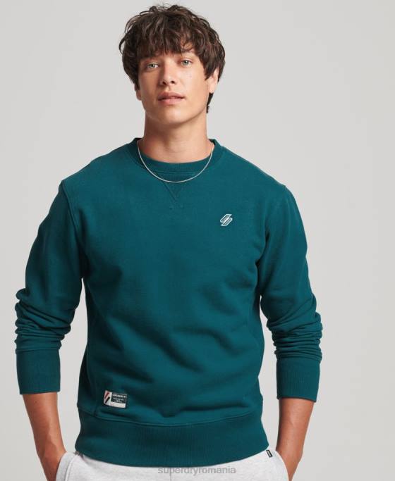 Superdry hanorac pentru echipaj esențial din bumbac organic cod îmbrăcăminte albastru bărbați JX0Z5172