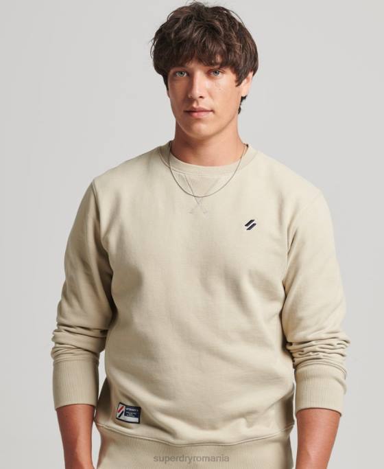 Superdry hanorac pentru echipaj esențial din bumbac organic cod îmbrăcăminte bej bărbați JX0Z5123