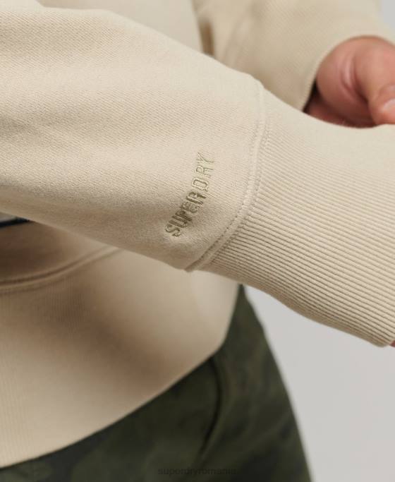 Superdry hanorac pentru echipaj esențial din bumbac organic cod îmbrăcăminte bej bărbați JX0Z5123