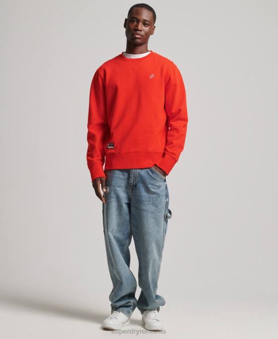 Superdry hanorac pentru echipaj esențial din bumbac organic cod îmbrăcăminte roșu bărbați JX0Z5049