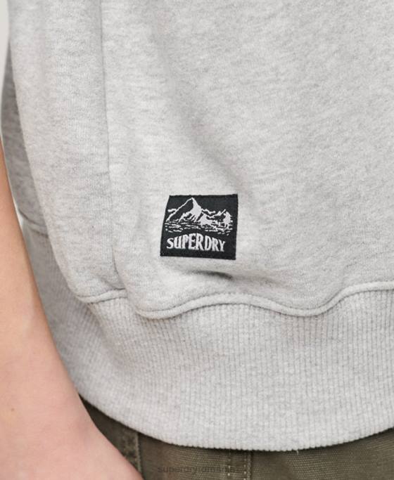 Superdry hanorac pentru echipaj grafic suvenir de călătorie îmbrăcăminte gri deschis femei JX0Z3277