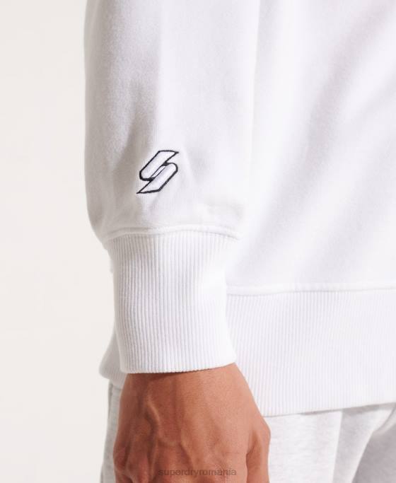 Superdry hanorac pentru echipaj independent îmbrăcăminte alb bărbați JX0Z5036