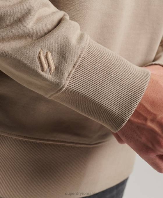 Superdry hanorac pentru echipaj supravopsit code essential îmbrăcăminte gri inchis bărbați JX0Z608