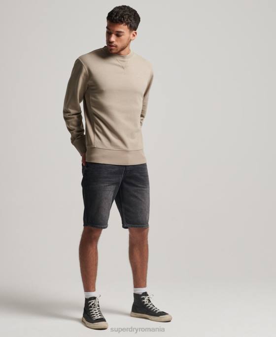 Superdry hanorac pentru echipaj supravopsit code essential îmbrăcăminte gri inchis bărbați JX0Z608