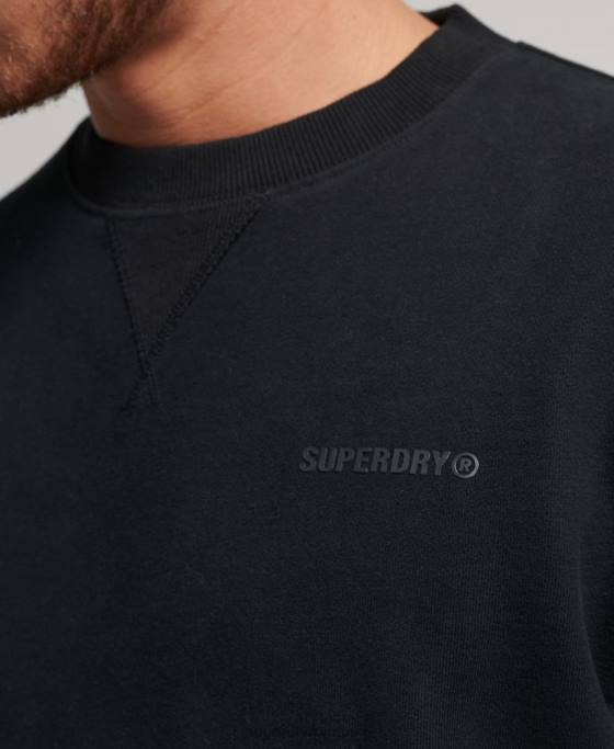 Superdry hanorac pentru echipaj supravopsit code essential îmbrăcăminte negru bărbați JX0Z593