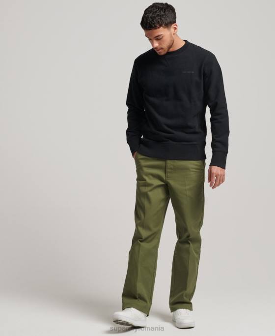 Superdry hanorac pentru echipaj supravopsit code essential îmbrăcăminte negru bărbați JX0Z593