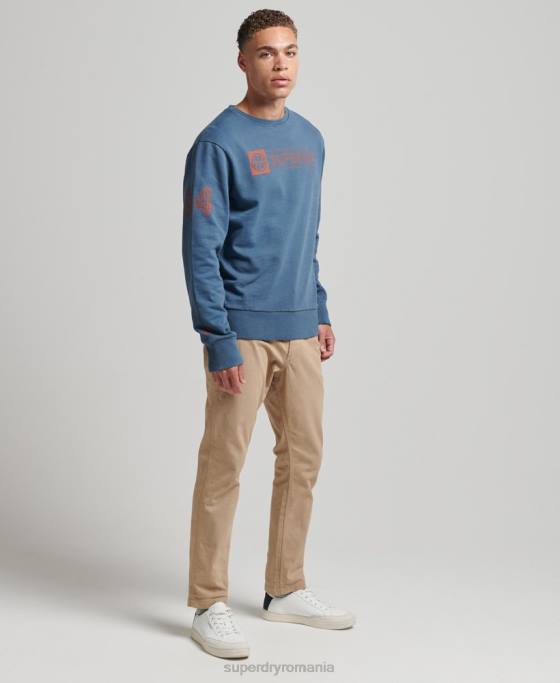 Superdry hanorac pentru echipajul clubului atletic îmbrăcăminte marina bărbați JX0Z881