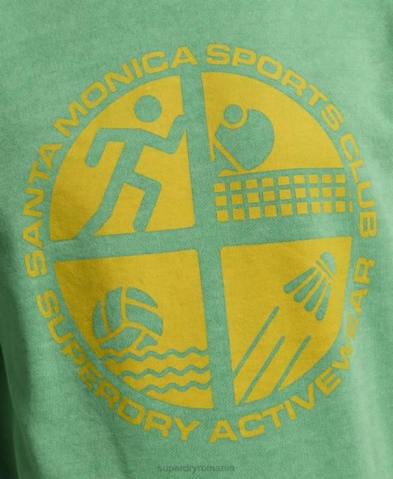 Superdry hanorac pentru echipajul clubului atletic îmbrăcăminte verde bărbați JX0Z634