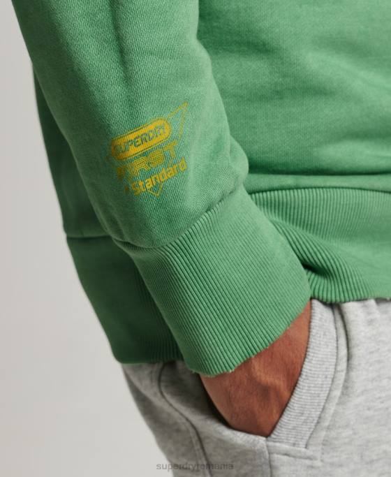 Superdry hanorac pentru echipajul clubului atletic îmbrăcăminte verde bărbați JX0Z634