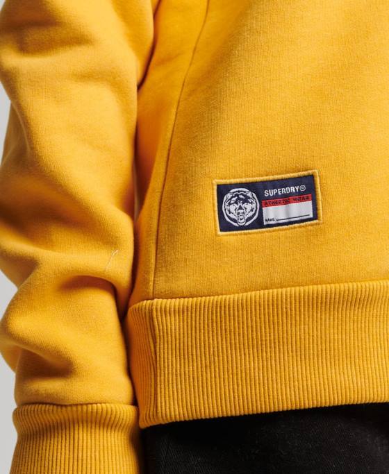 Superdry hanorac pentru echipajul de atletism îmbrăcăminte galben femei JX0Z5841