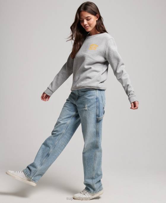 Superdry hanorac pentru echipajul de atletism îmbrăcăminte gri femei JX0Z3457