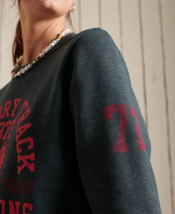 Superdry hanorac pentru echipajul de atletism îmbrăcăminte verde femei JX0Z6107