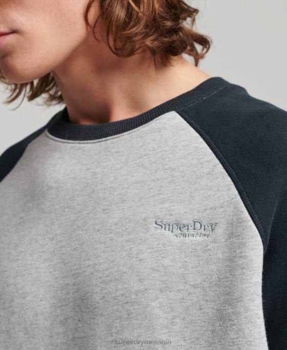 Superdry hanorac pentru echipajul de baseball îmbrăcăminte gri bărbați JX0Z555