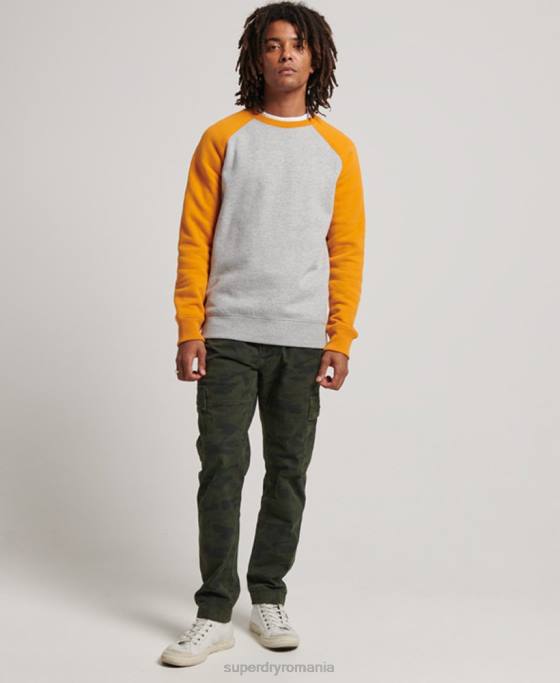 Superdry hanorac pentru echipajul de baseball îmbrăcăminte gri bărbați JX0Z564