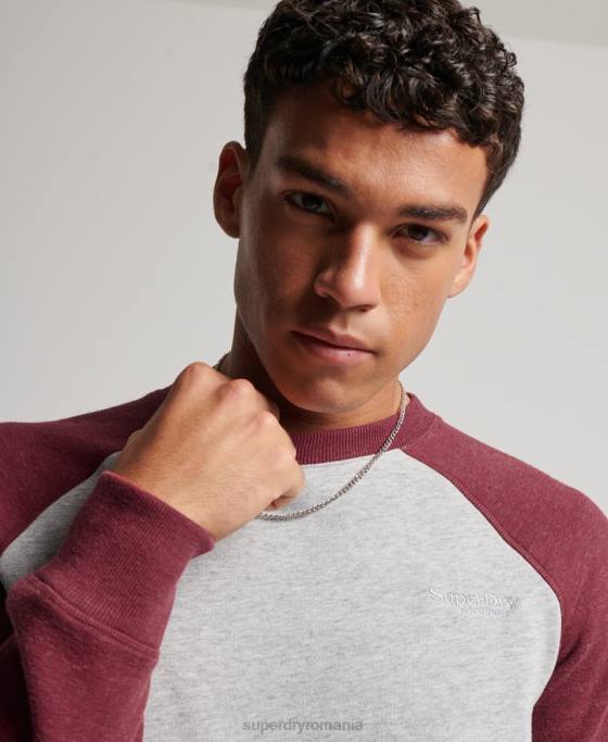 Superdry hanorac pentru echipajul de baseball îmbrăcăminte gri deschis bărbați JX0Z699