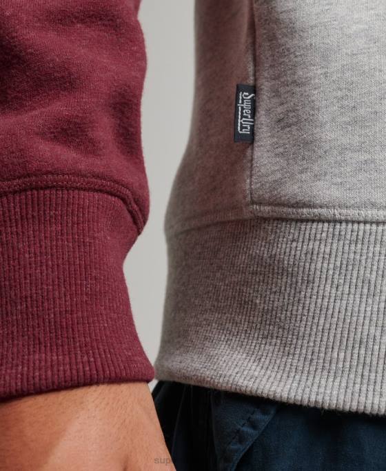 Superdry hanorac pentru echipajul de baseball îmbrăcăminte gri deschis bărbați JX0Z699