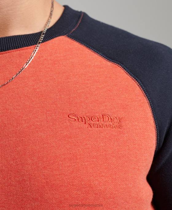 Superdry hanorac pentru echipajul de baseball îmbrăcăminte portocale bărbați JX0Z700