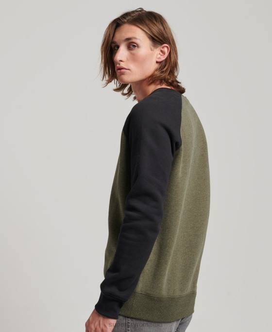 Superdry hanorac pentru echipajul de baseball îmbrăcăminte verde bărbați JX0Z506