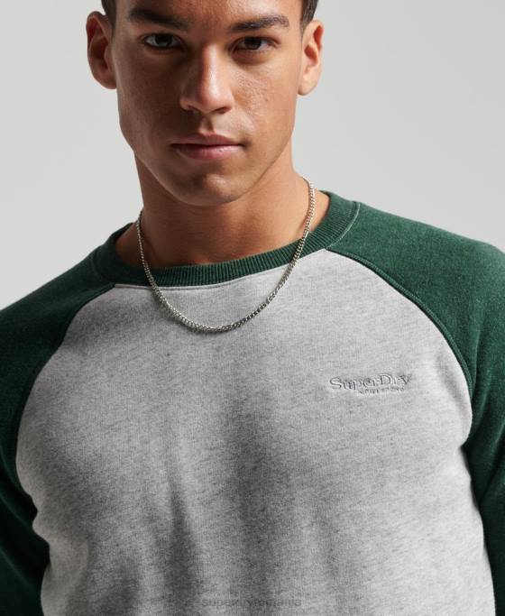 Superdry hanorac pentru echipajul de baseball îmbrăcăminte verde bărbați JX0Z788